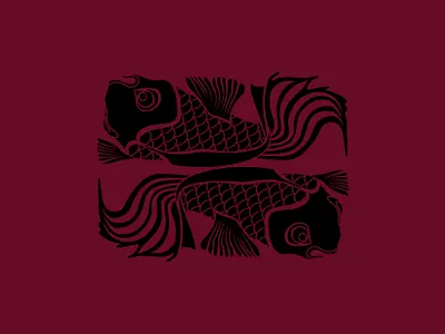 Twin fish graphic design illustration logo vector