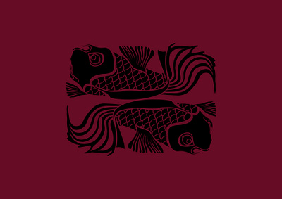 Twin fish graphic design illustration logo vector