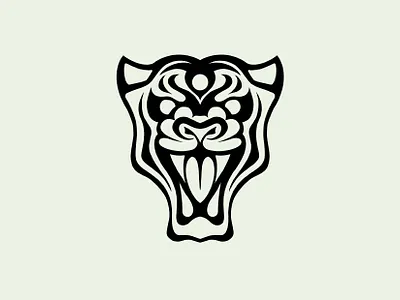 Three eyed tiger logo graphic design illustration logo vector