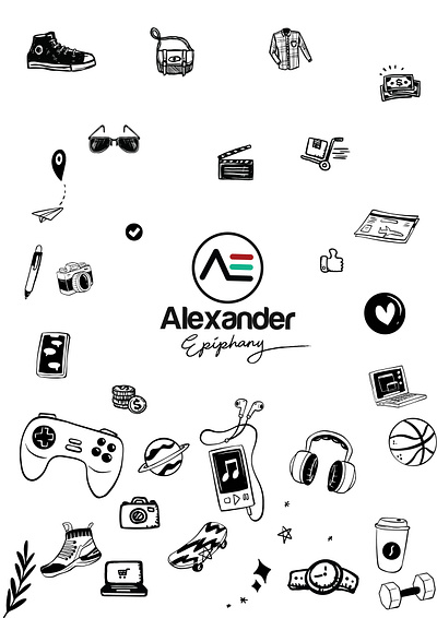 Alexander Epiphany Packaging Design alexander epiphany art bag branding clothing doodles downsign fashion graphic design graphic designer icons logo packaging sam omo