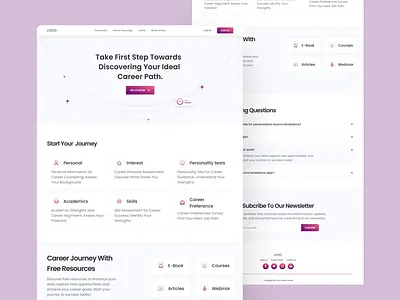 Career Path & Personality Test Website Design bloodgrouptest careerplanning careergrowth psychologytest careerplanning psychologytest uiuxdesign