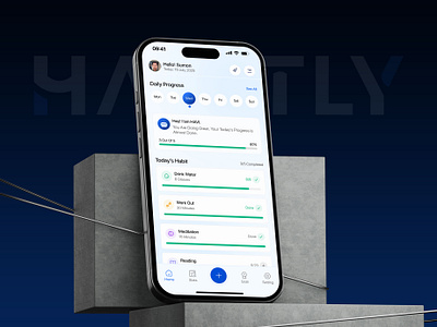 HABITLY - Smart Habit Tracker App UI/UX ai animation custom habit daily habit design habit tracker app lifestyle mobile app product design smart habit tracker tracker tracking app ui uiux visual design