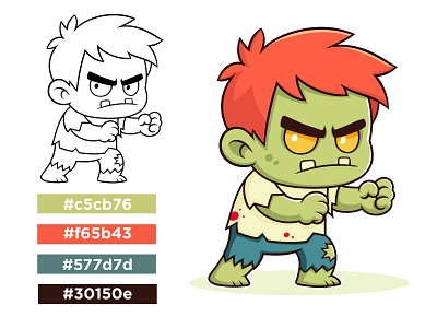 Zombie Cartoon Character, Halloween Character, Halloween Mascot adobe illustrator beehaya branding cartoon character characterdesign design gaming graphic design halloween horror icon illustration logo mascot scary symbol vector zombie