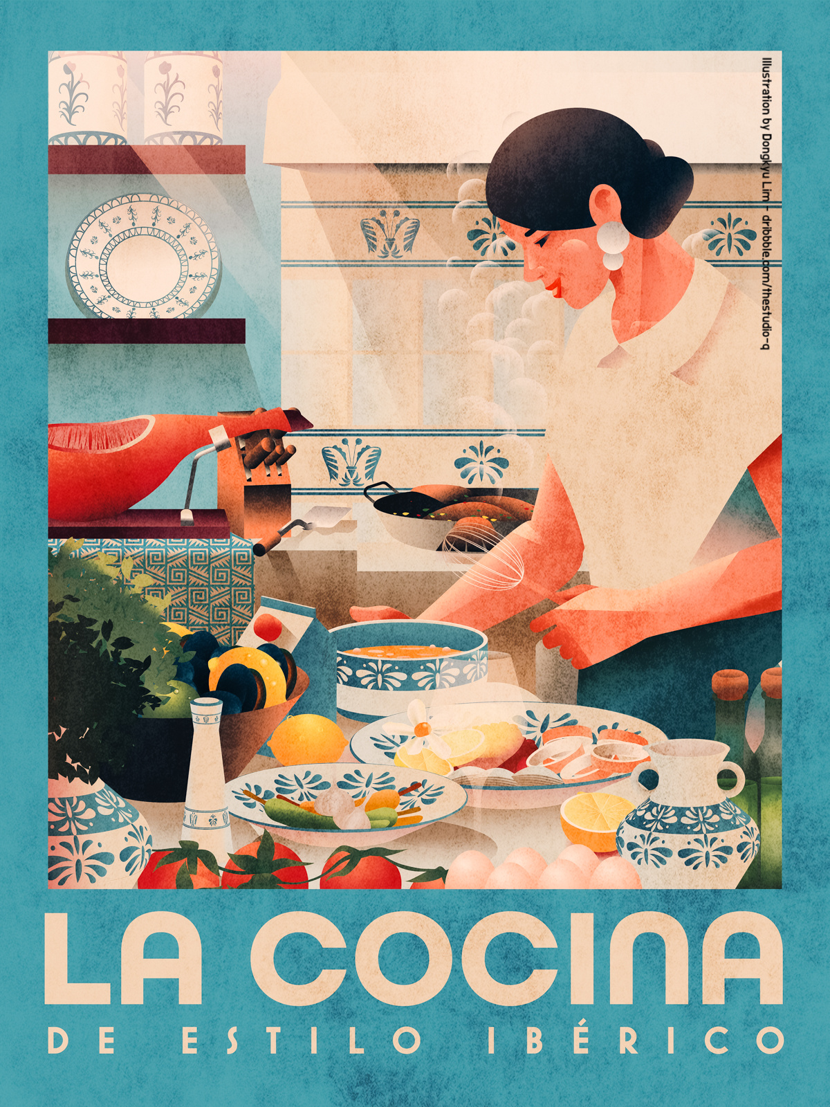 Illustrations based on an unused sketch food iberian illustration kitchen lineart vintage