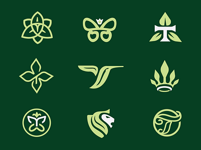 Thrivewell - Logo Study branding flower hummingbird identity identity design identity designer illustration leaf leaves lion logo logo design logo designer logos mark monogram symbol thrive