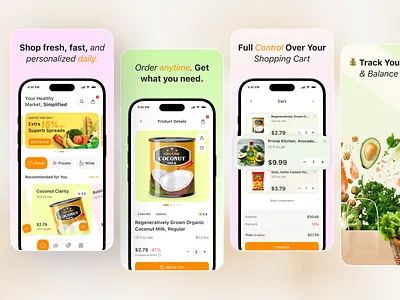 App Store Screenshots – Grocery App app app design app preview app store app store optimization app store screenshot apple store ecommerce app grocery app ios mobile mobile app play store play store screenshot playstore product design screenshot shopping app store screenshot
