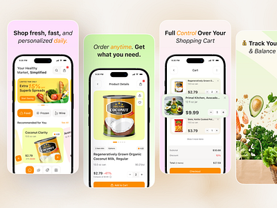 App Store Screenshots – Grocery App app app design app preview app store app store optimization app store screenshot apple store ecommerce app grocery app ios mobile mobile app play store play store screenshot playstore product design screenshot shopping app store screenshot