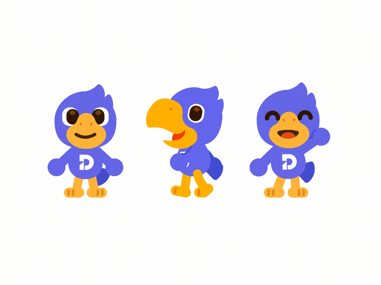 Docflo.ai Character Animations animation bird branding cartoon character cute design flat funny gif illustration logo mascot motion design parrot povs ui vector walk walking