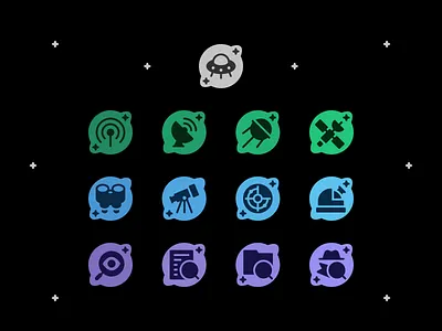 UFO icons design icon icons illustration minimal minimalism minimalist satellite space telescope ufo ufology vector