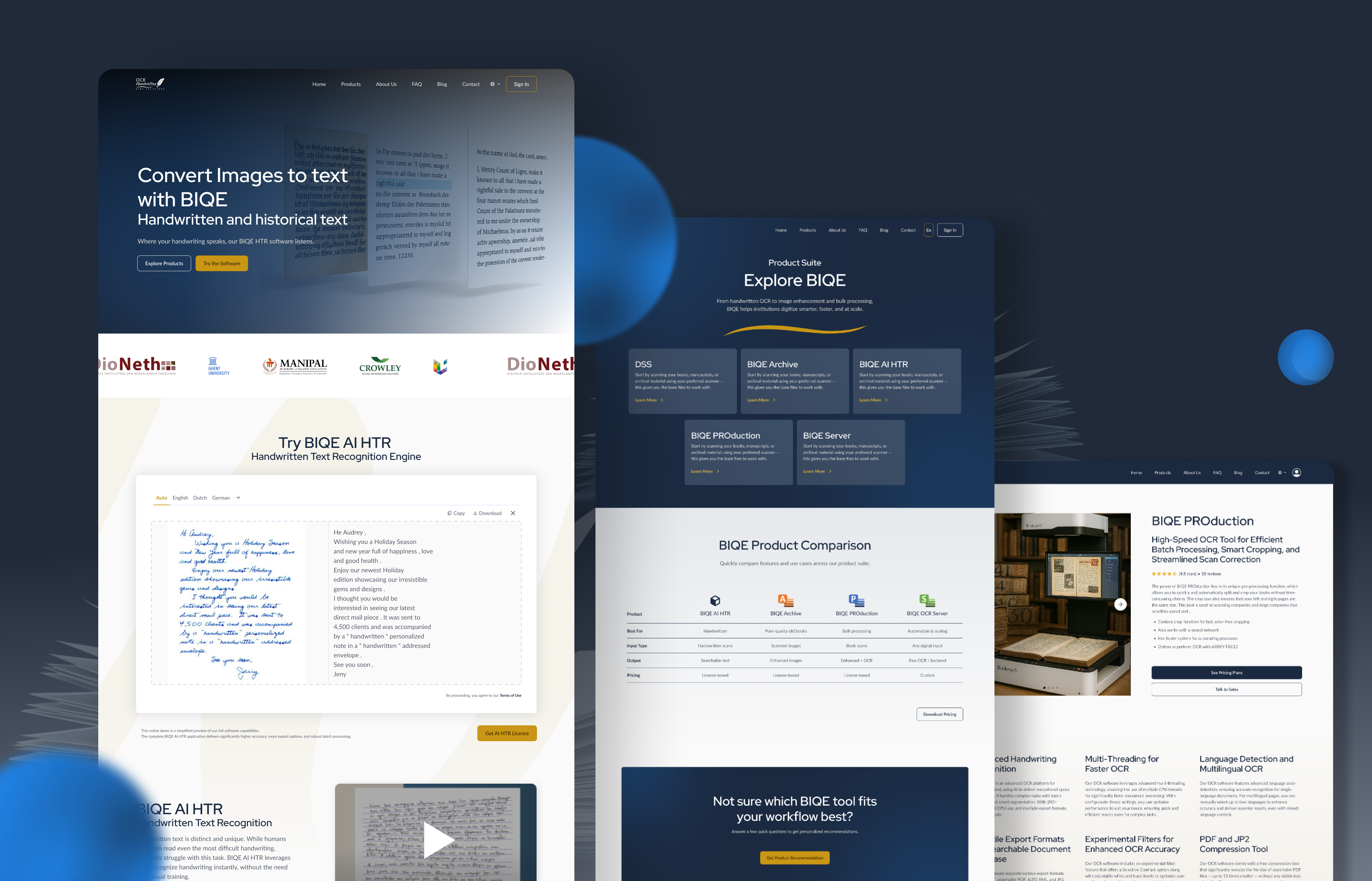 BIQE - Home Page, Product Assortment Page, Product Page branding e commerce ui web design