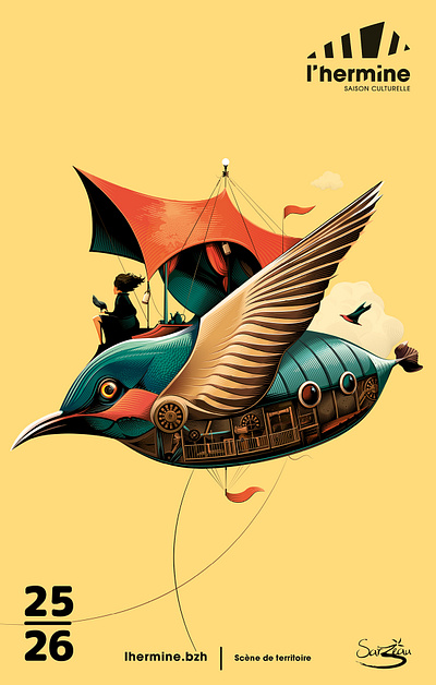 L'Hermine 2025-2026 bretagne design illustration poster theatre
