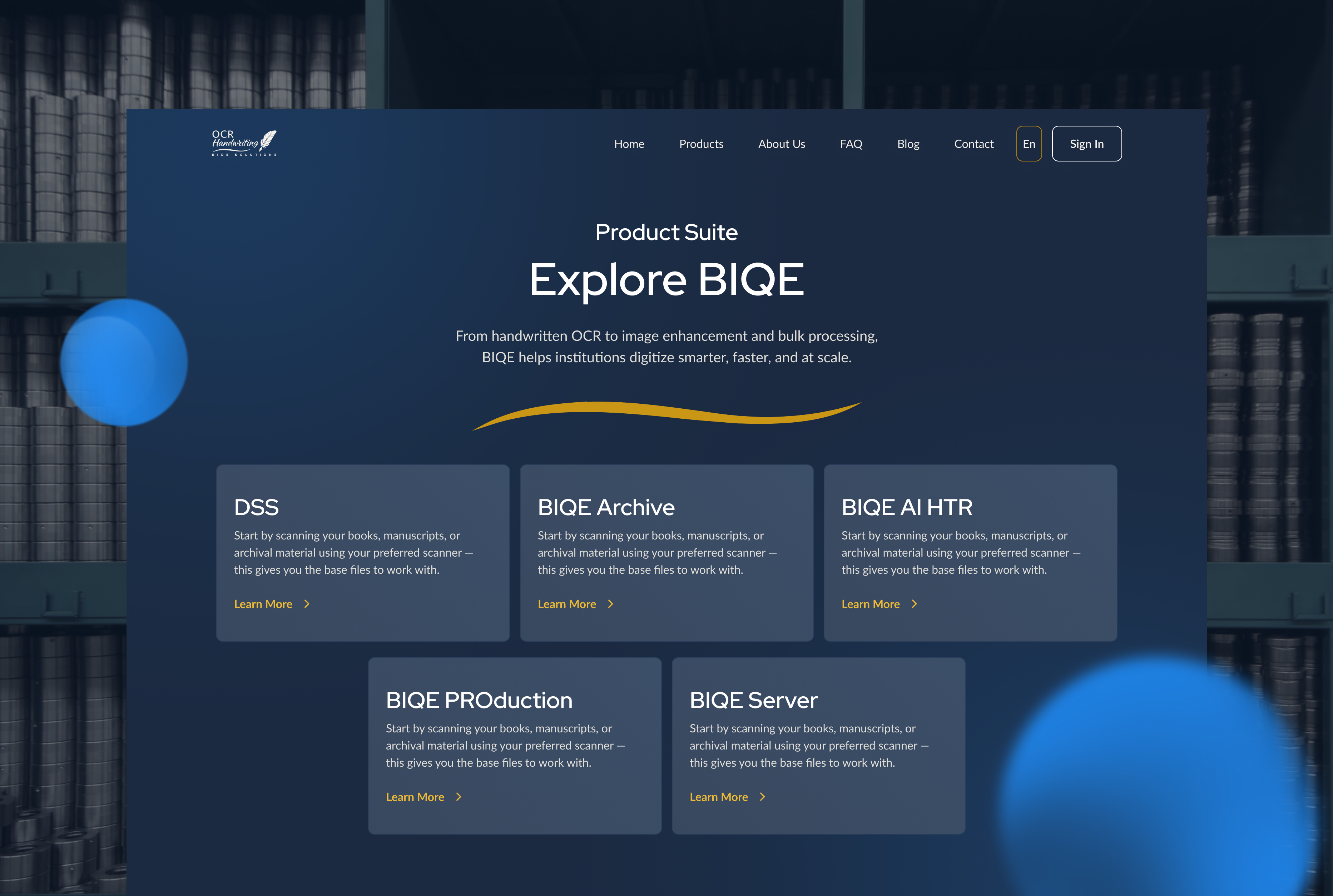 BIQE - Product Assortment Page e commerce ocr product page software ui web design