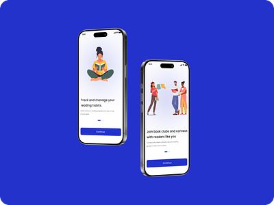 READING APP ONBOARDING SCREEN EXPLORATIONS 💙 app app design book book reading mobile app ui ux