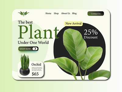 Landing Page UI | Plant Shop Landing Page UI ads adverticement brand brand design branding creative creative design design dribbble graphic design popular shot social media social media ad todays shot ui ui design