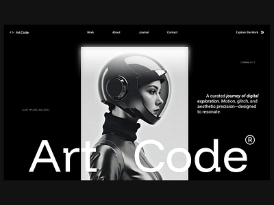 Art Meets Code — Aesthetic Interfaces with Digital Precision aesthetic animation anime art code dark editorial framer hero motion design tech ui web