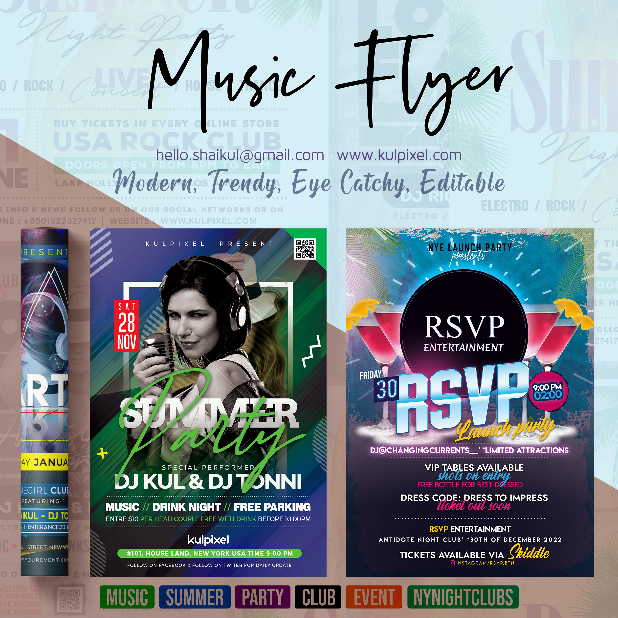 Example of Design Music Party & Event Flyer