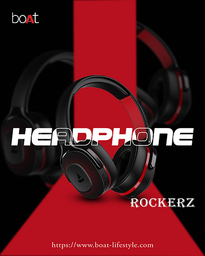 boAt headPhone poster adobe adverstise boat branding creativity graphic design headphone no copyright photoshop rockerz ui
