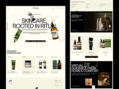 Aēsop—E-commerce Website Exploration body care design ecommerce ecommerce website landing page luxury website minimal minimal website modern design online store redesign skin care skincare website startup website ui uxui visual design web design website design