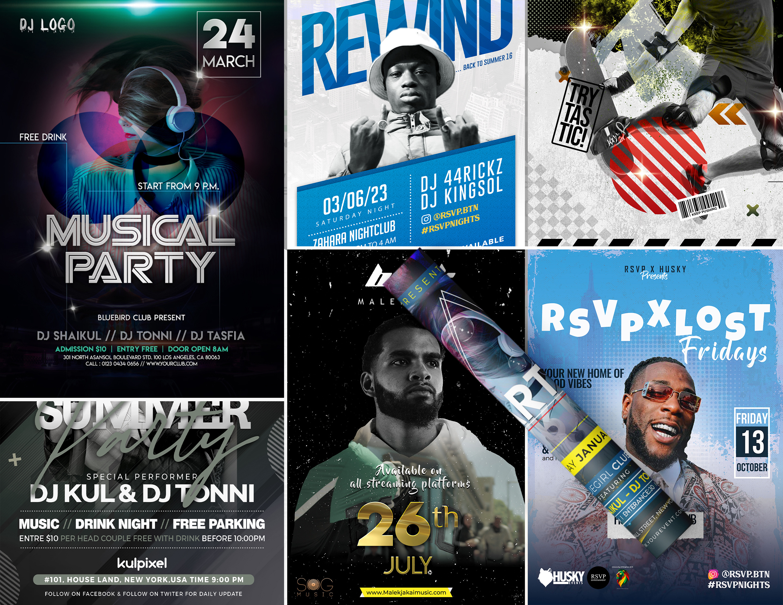 Example of Design Music Party & Event Flyer
