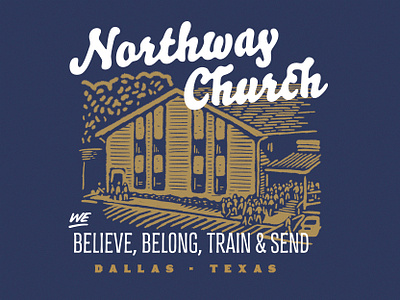 The Old Building branding church design graphic design illustration t shirt t shirt design vintage vintage illustration