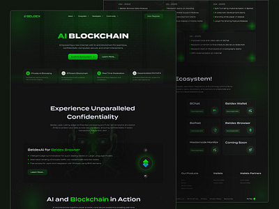 Ai Blockchain Ecosystem | Website ai ai blockchain ai design ai landing page ai security ai website blockchain blockchain development blockchain landing page blockchain security blockchain website crypto cryptocurrency cyber security illustration landing page security landing page ui web design website security