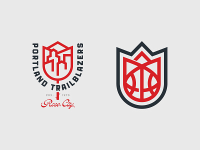 Trailblazers Rose City badge badgedesign basketball blazers branding graphic design identity logo nba nba playoffs pdx portland rose city trailblazers