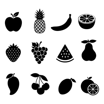 Fruits set vector. set