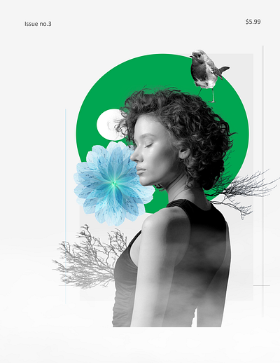 Magazine model minimal design adobe photoshop autumn circles fall fashion graphic design magazine cover minimal model photoshop editing shapes spring summer summer vibe