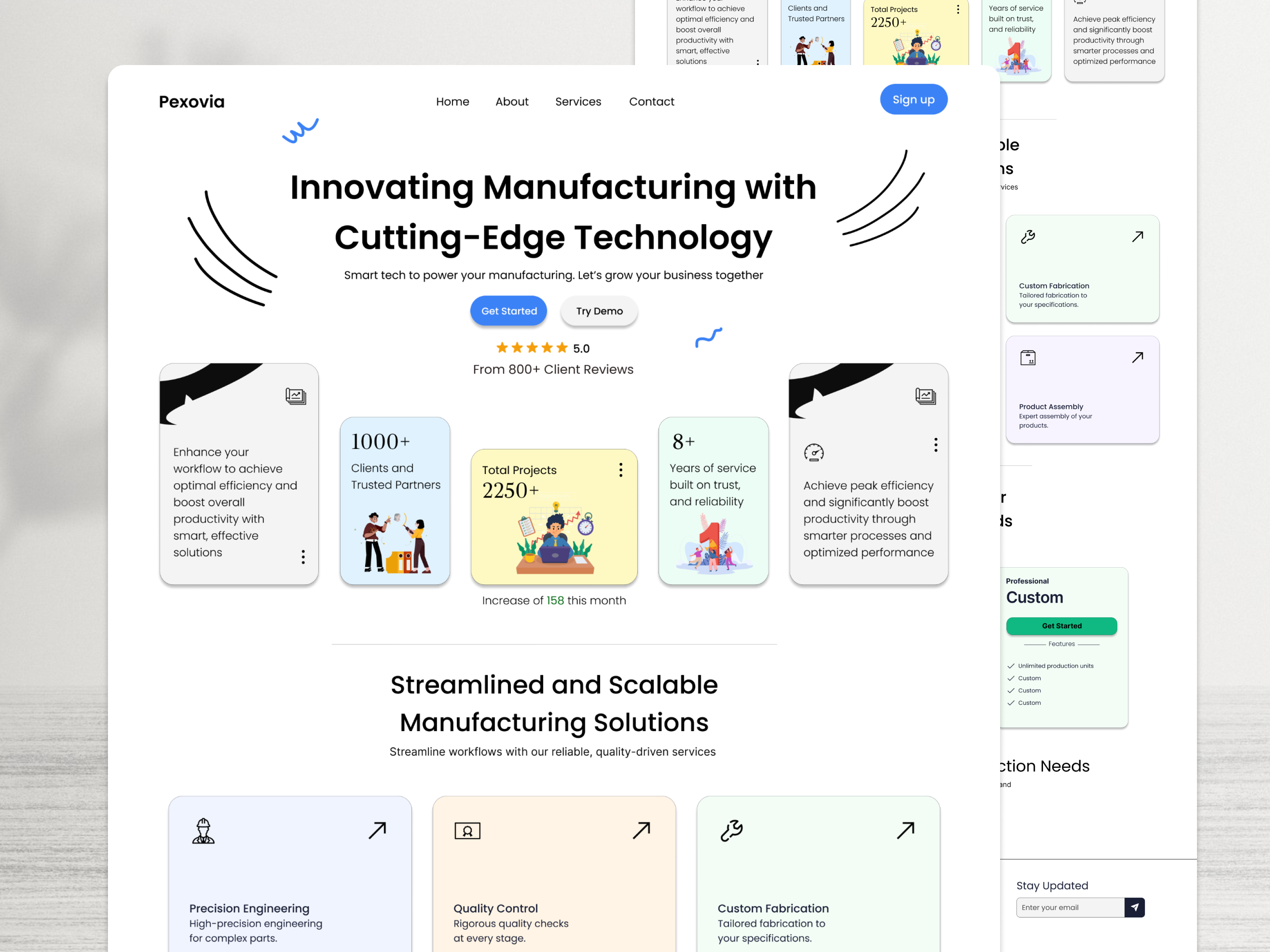 Smart Manufacturing SaaS – UI/UX Concept by Pexovia cleanui design figma figmadesign minimaldesign responsive app saas dashboard saas landing page saas page saas ui saas ui ux saas website ui ui responsive design uidesign uxdesign