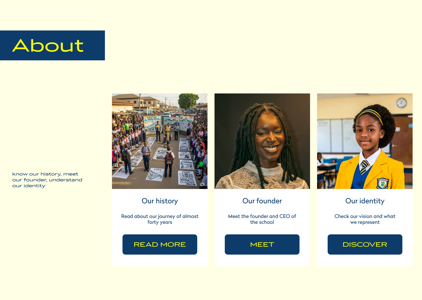 Sunshine Schools Ibadan Redesign Homepage template 1 product design uiux web design