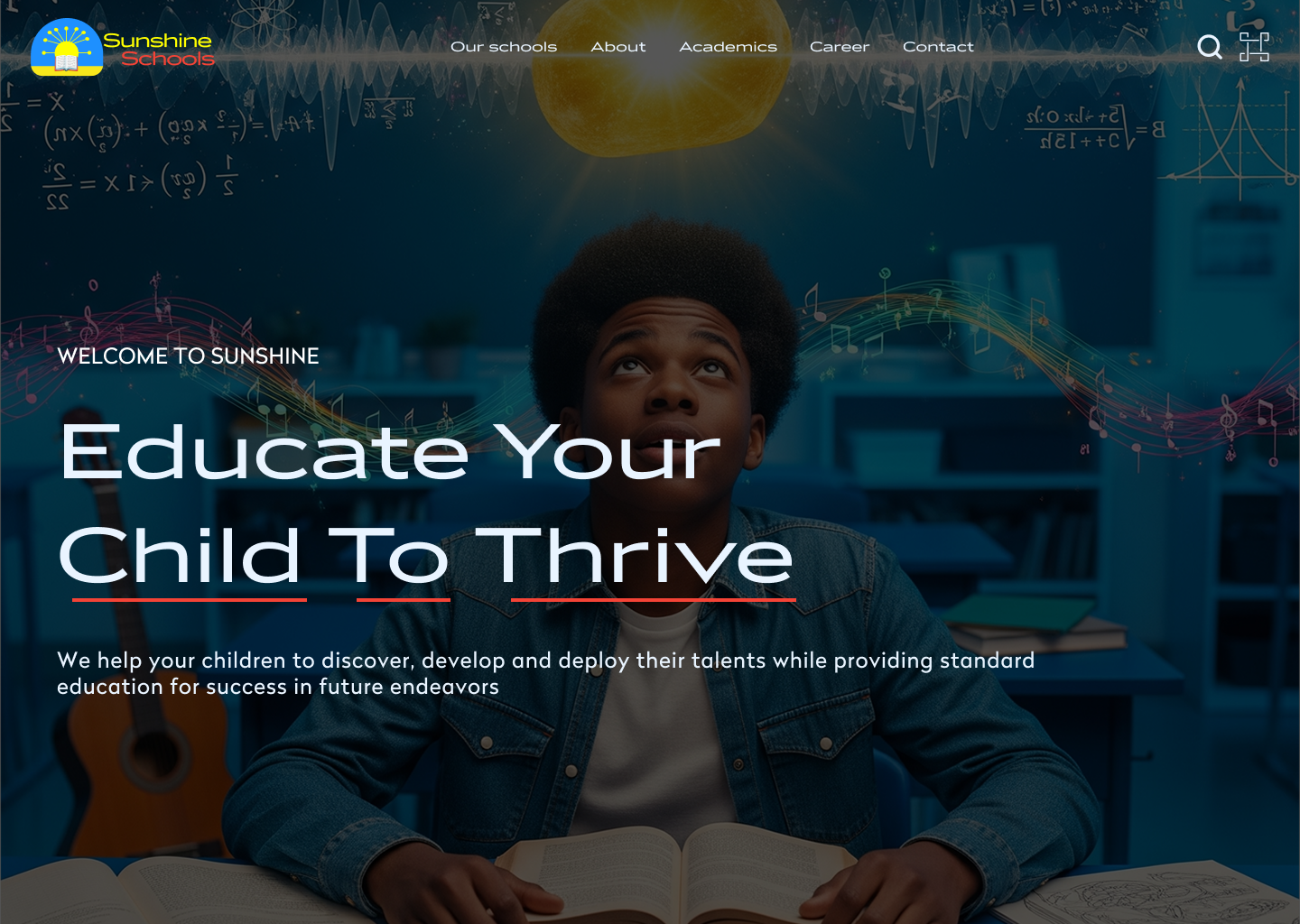 Sunshine Schools Ibadan Redesign Homescreen template 2 product design uiux web design