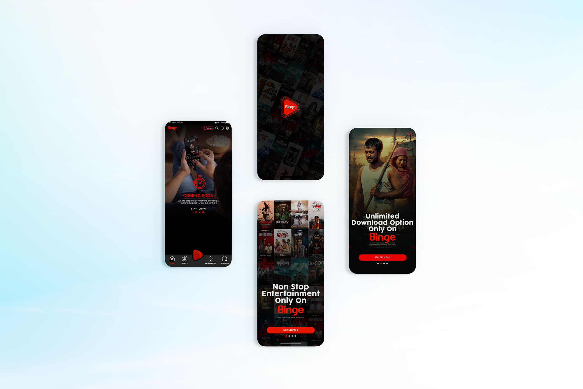 Binge Buzz – Robi's OTT Platform UI/UX Design bangladesh