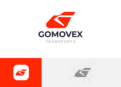 Gomovex Moving Transports Logo Design box delivery logo brand identity brand kit branding colorful logo currier logo delivery company design fast delivery graphic design logo logo design minimal modern moving brand design moving business moving logo relocation relocation logo relocation logo design