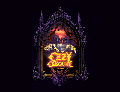 Ozzy Osbourne Mural Tribute bats castle gothic medieval mural ozzy ozzy osbourne prince of darkness rip rip ozzy tribute