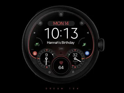 Digital Dark Watch Face black dark design digital galaxy watch graphic design illustration pixel watch red samsung smartwatch technology ui watch watchface