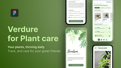 Verdure , a plant care app app care daily mobile plant tree ui ux web