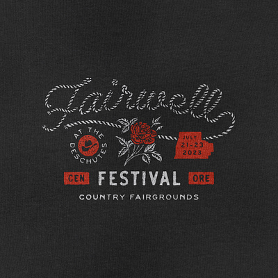 Fairwell Festival Merchandise badge design branding cowboy fairwell festival illustration oregon t shirt design texas vintage vintage badge western