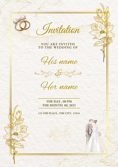 Invitation Wedding design illustration poster