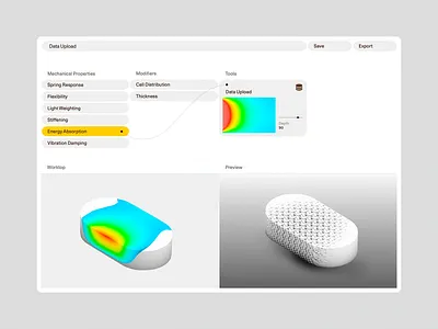 Advanced Simulation Interface UI Design data input data visualization energy mapping engineering dashboard flexible design heat map industrial software mechanical analysis modular interface parametric design product interface real time preview responsive system simulation tool smart controls surface modeling tool layout ui workflow user interface ux ui