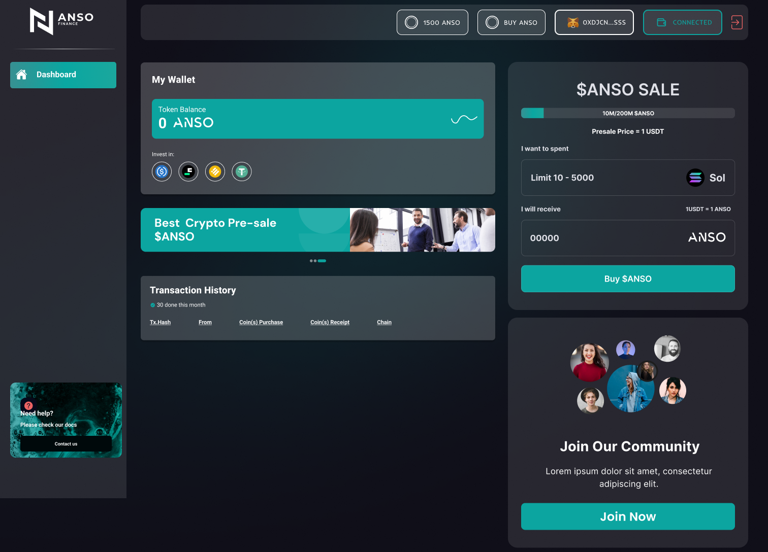 AnsoFinance – Solana-Based DeFi Platform with Successful ICO by Usama  Ashraf on Dribbble