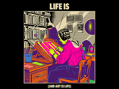 Life is Art and Art is Life art artist creativity design illustration life psychedelic retro surrealism vector vintage wisdom