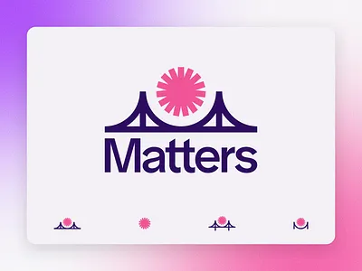 Matters branding bridge flat logo pink purple sf star sun vector
