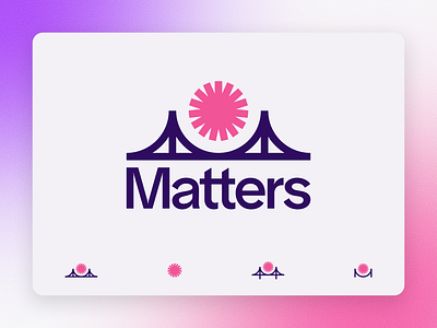 Matters branding bridge flat logo pink purple sf star sun vector