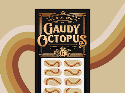Packaging Design for Gaudy Octopus artist collab beauty brand custom packaging design gothic graphic design nail package design packaging visual identity
