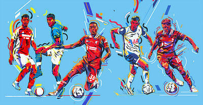 Premier League - Football Stars illustrated character english football football football illustrated illustrated illustrated football illustration illustrations illustrator people portrait portrait illustration premier league procreate soccer soccer illustrated sport illustrated sports