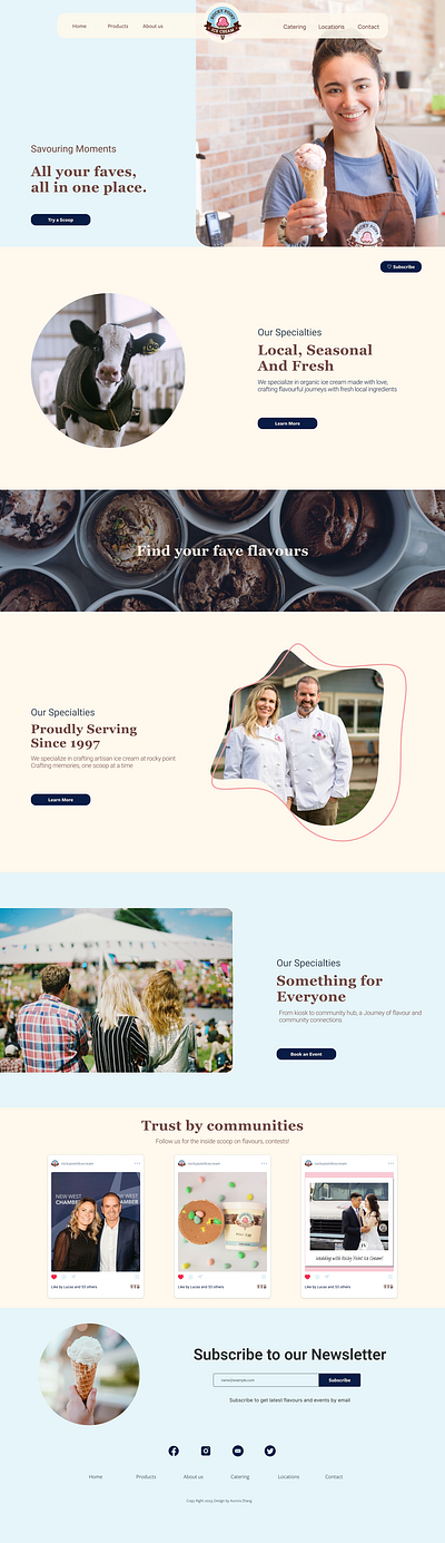 Redesign the Popular Ice Cream Website branding graphic design logo ui web design