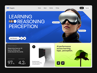 Cognix - Header Website Design ai website bento bento website best web design creative website design design agency hero hero website innovative website landing page modern website tech website technology website ui ux virtual reality vr website web design web design agency