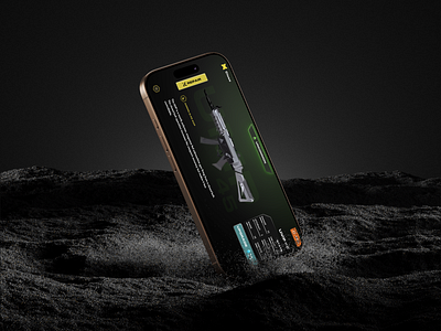 Project Black - Mobile FPS Weapon Modal (Wireframe & Design) appdesign concept darkui fps fps game futuristic games gaming hud minimalist mobile project black scifi ui userinterface ux weapon loadout weapon stat modal