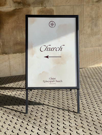 Christ Church Directional Sign brand design brand identity branding church branding church logo design directional sign episcopal church logo design logo design branding logo design concept wayfinding