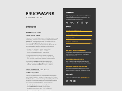 Batman's Resume 2024 animation development ui